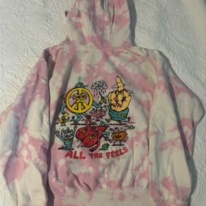 Pink Tie-Dye Graphic Hoodie